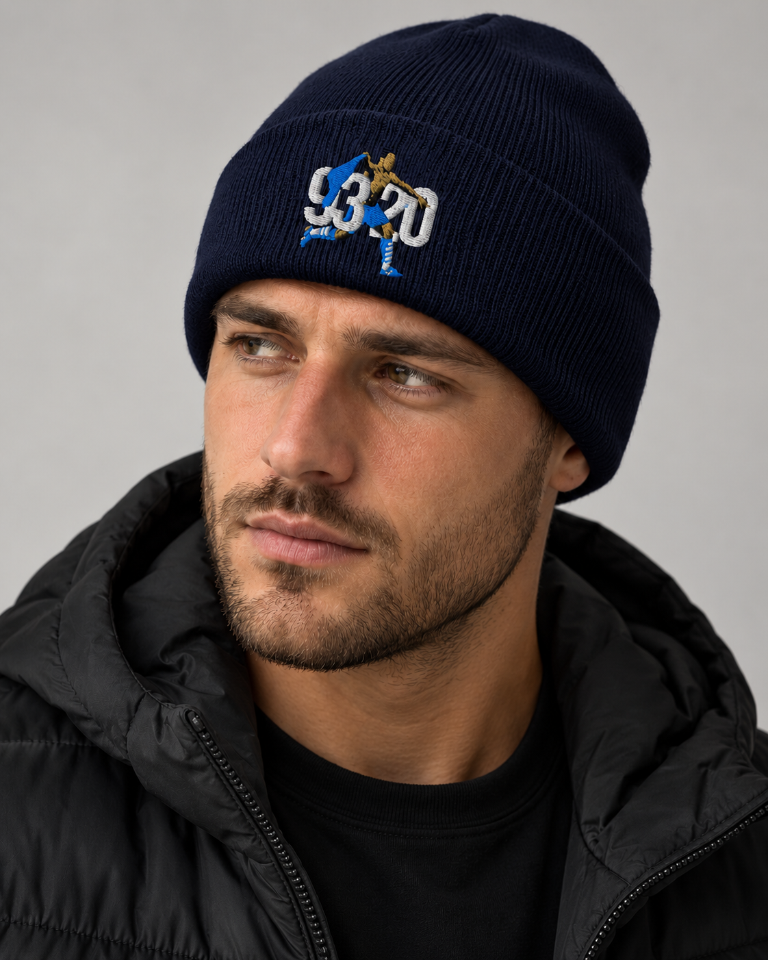 93:20 That Moment Embroidered Football Beanie