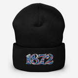 Rangers 1872 founding year embroidered football beanie in Black – product image 1