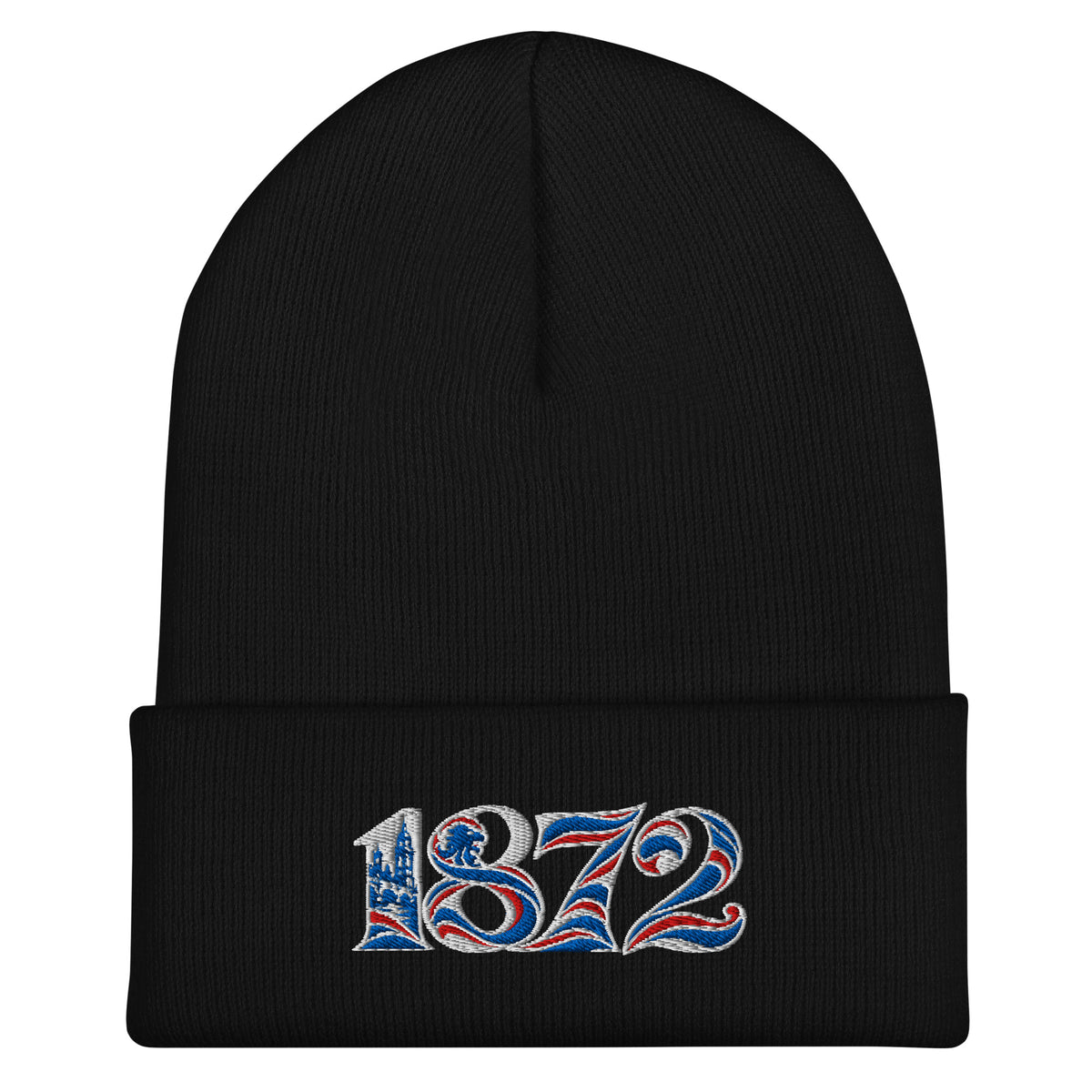 Rangers 1872 founding year embroidered football beanie in Black – product image 2