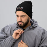 Sunderland 1879 Heritage Embroidered Football Beanie – black front view