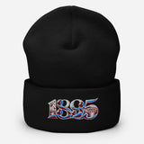 West Ham 1895 Heritage Embroidered Football Beanie – black front view