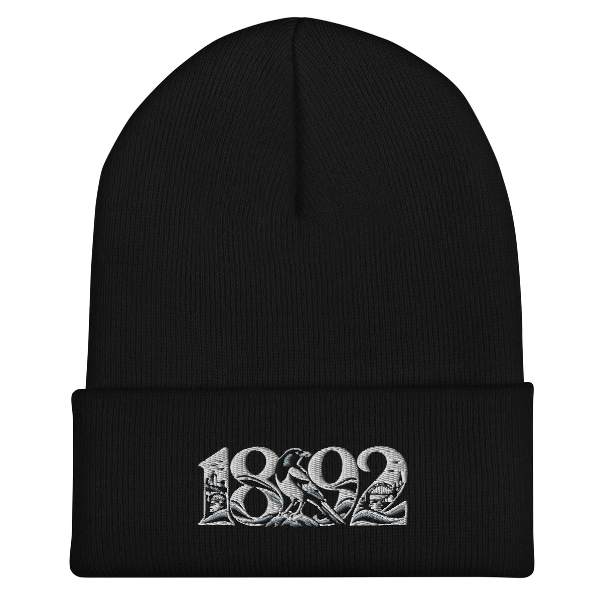 Newcastle United 1892 Heritage Embroidered Football Beanie – black front view