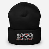 Fulham 1879 Heritage Embroidered Football Beanie – black front view