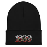 Brentford 1889 Heritage Bees Embroidered Football Beanie – black front view