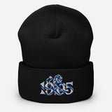 Chelsea 1905 Heritage Lion Embroidered Football Beanie – black front view