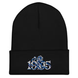 Chelsea 1905 Heritage Lion Embroidered Football Beanie – black front view