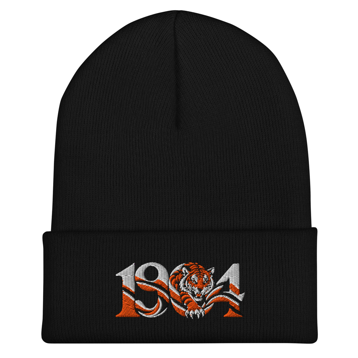 Hull 1904 Tigers Heritage Embroidered Football Beanie – black front view
