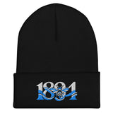 Manchester 1894 Worker Bee Heritage Embroidered Football Beanie – black front view