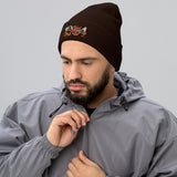 Hull 1904 Tigers Heritage Embroidered Football Beanie – brown front view