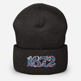 Rangers 1872 founding year embroidered football beanie in Dark Grey – product image 1