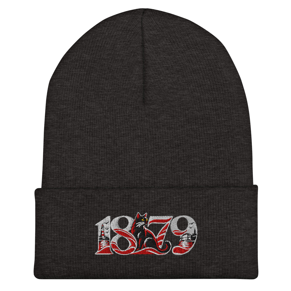 Sunderland 1879 Heritage Embroidered Football Beanie – dark grey front view