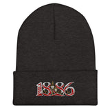 Arsenal 1886 Heritage Embroidered Football Beanie – dark grey front view