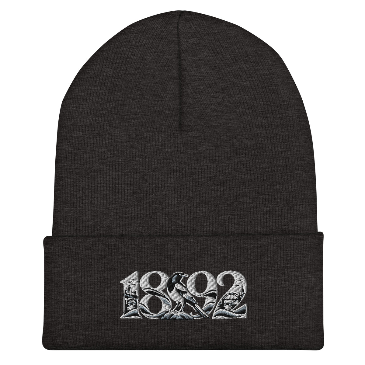 Newcastle United 1892 Heritage Embroidered Football Beanie – dark grey front view