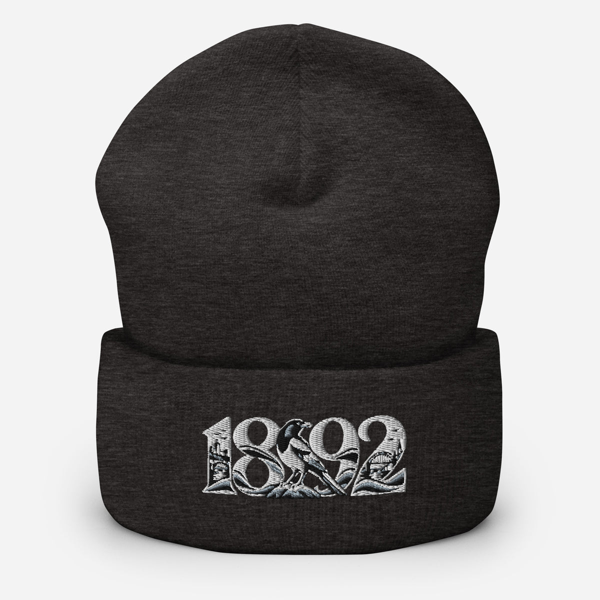 Newcastle United 1892 Heritage Embroidered Football Beanie – dark grey front view