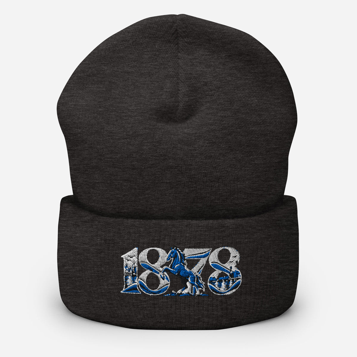 Ipswich Town 1878 Heritage Embroidered Football Beanie – dark grey front view