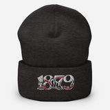 Fulham 1879 Heritage Embroidered Football Beanie – dark grey front view