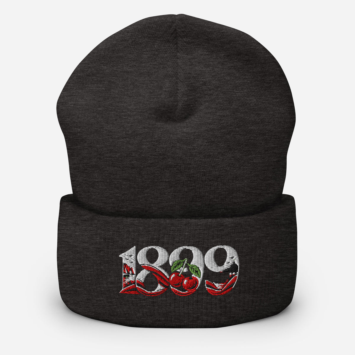 Bournemouth 1899 Heritage Cherries Embroidered Football Beanie – dark grey front view