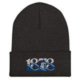 Everton 1878 Heritage Tower Embroidered Football Beanie – dark grey front view