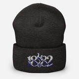 Tottenham Hotspur 1882 Heritage Embroidered Football Beanie – dark grey front view