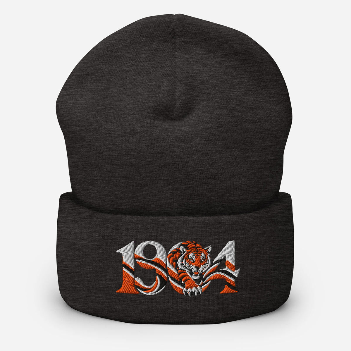 Hull 1904 Tigers Heritage Embroidered Football Beanie – dark grey front view