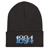 Manchester 1894 Worker Bee Heritage Embroidered Football Beanie – dark grey front view