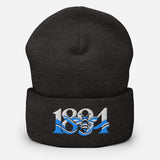 Manchester 1894 Worker Bee Heritage Embroidered Football Beanie – dark grey front view