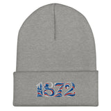 Rangers 1872 founding year embroidered football beanie in Heather Grey – product image 2