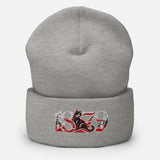 Sunderland 1879 Heritage Embroidered Football Beanie – heather grey front view