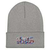 West Ham 1895 Heritage Embroidered Football Beanie – heather grey front view