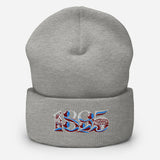West Ham 1895 Heritage Embroidered Football Beanie – heather grey front view