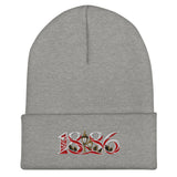 Arsenal 1886 Heritage Embroidered Football Beanie – heather grey front view