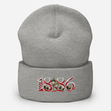 Arsenal 1886 Heritage Embroidered Football Beanie – heather grey front view