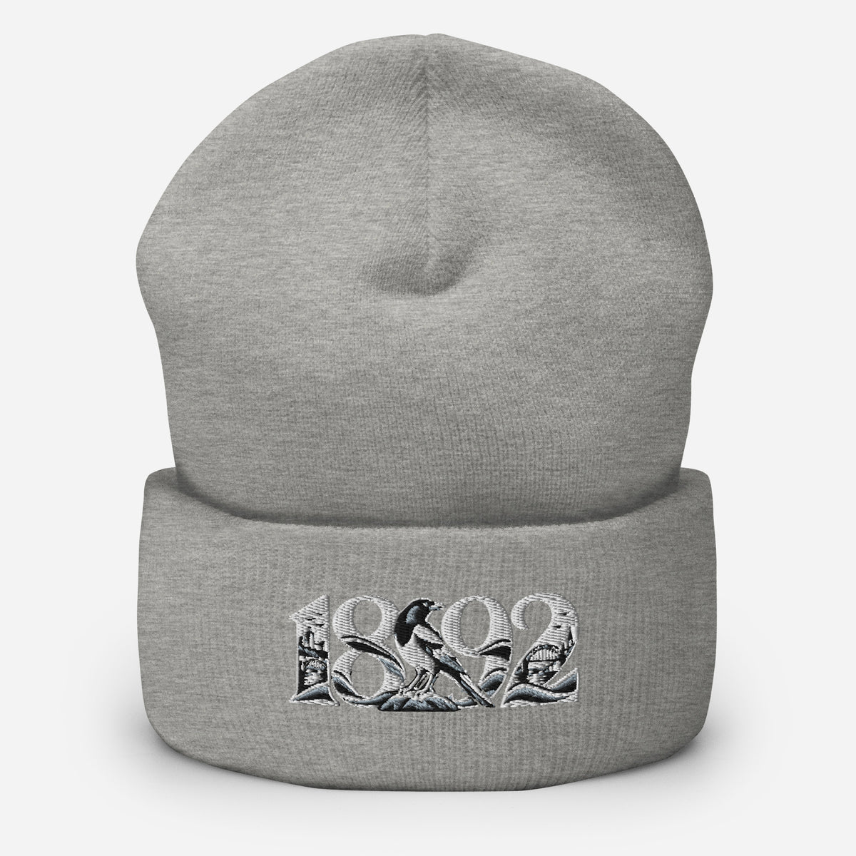 Newcastle United 1892 Heritage Embroidered Football Beanie – heather grey front view