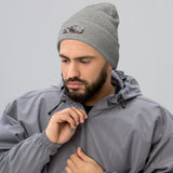 Fulham 1879 Heritage Embroidered Football Beanie – heather grey front view