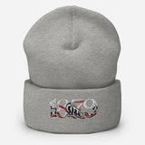 Fulham 1879 Heritage Embroidered Football Beanie – heather grey front view