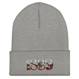 Brentford 1889 Heritage Bees Embroidered Football Beanie – heather grey front view
