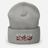 Brentford 1889 Heritage Bees Embroidered Football Beanie – heather grey front view