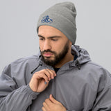 Chelsea 1905 Heritage Lion Embroidered Football Beanie – heather grey front view