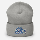 Chelsea 1905 Heritage Lion Embroidered Football Beanie – heather grey front view