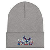 Crystal Palace 1905 Heritage Eagle Embroidered Football Beanie – heather grey front view