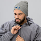 Everton 1878 Heritage Tower Embroidered Football Beanie – heather grey front view