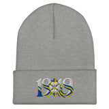 Leeds 1919 White Rose Heritage Embroidered Football Beanie – heather grey front view
