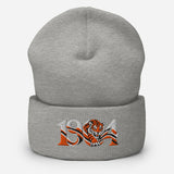 Hull 1904 Tigers Heritage Embroidered Football Beanie – heather grey front view