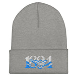 Manchester 1894 Worker Bee Heritage Embroidered Football Beanie – heather grey front view