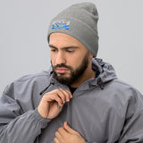 Manchester 1894 Worker Bee Heritage Embroidered Football Beanie – heather grey front view