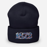 Rangers 1872 founding year embroidered football beanie in Navy – product image 1
