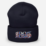 West Ham 1895 Heritage Embroidered Football Beanie – navy front view