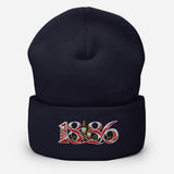 Arsenal 1886 Heritage Embroidered Football Beanie – navy front view