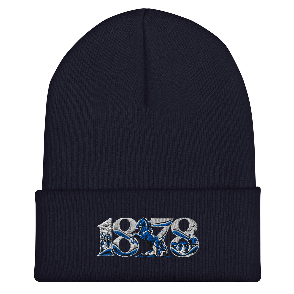 Ipswich Town 1878 Heritage Embroidered Football Beanie – navy front view