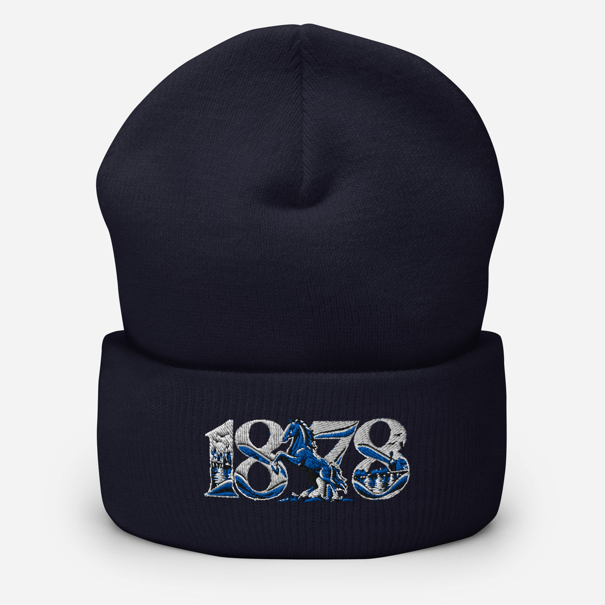 Ipswich Town 1878 Heritage Embroidered Football Beanie – navy front view